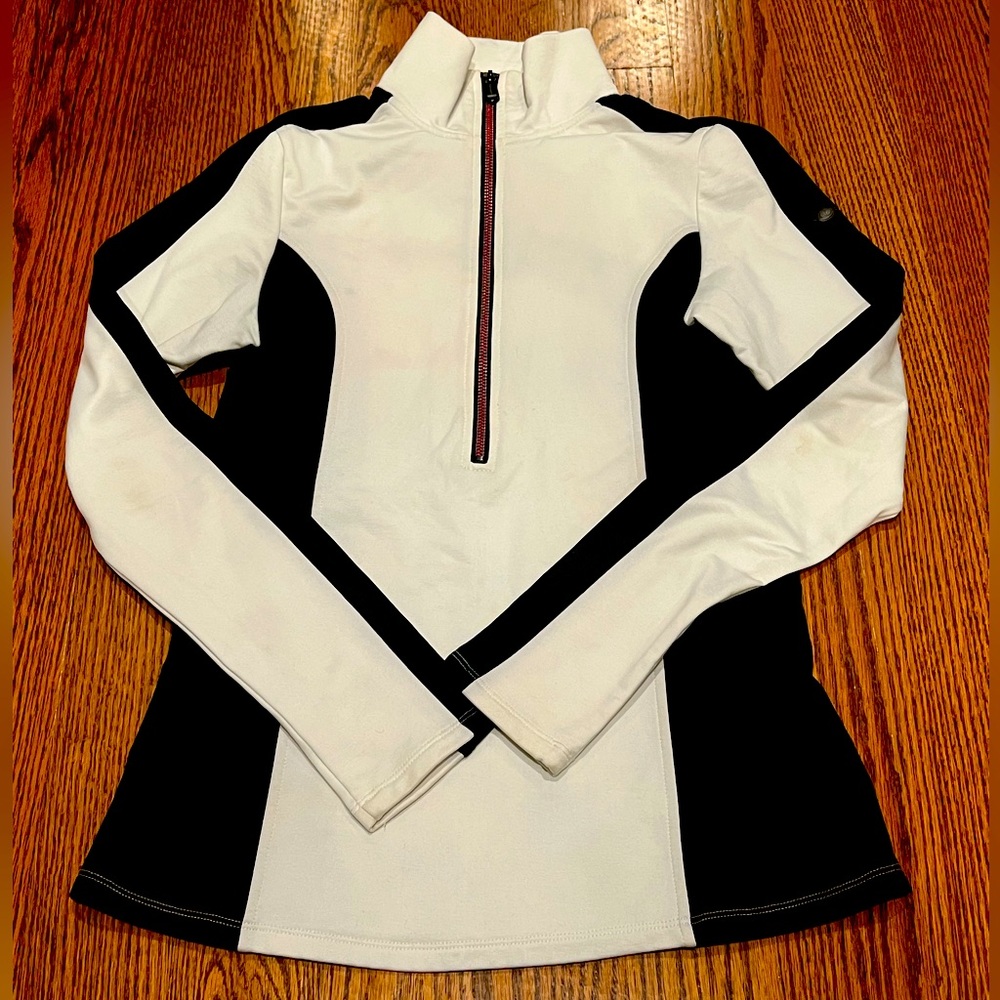 Goldbergh Ski Baselayer Serena White/Black 1/2 Zip Top